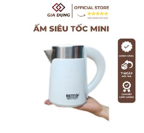 Ấm siêu tốc mini thái lan, ấm đun nước điện bennix bn-008ek 0.8 lít, bình đun siêu tốc, ấm đun nước nhanh
