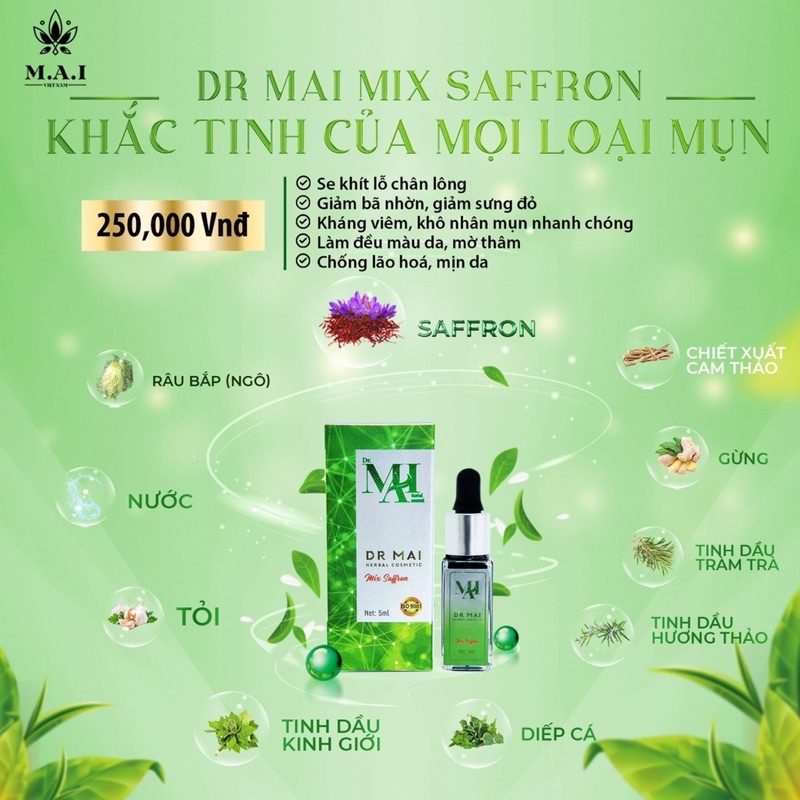 COMBO DR.MAI MIX.SAFRON + SỮA RỬA MẶT+TONNER