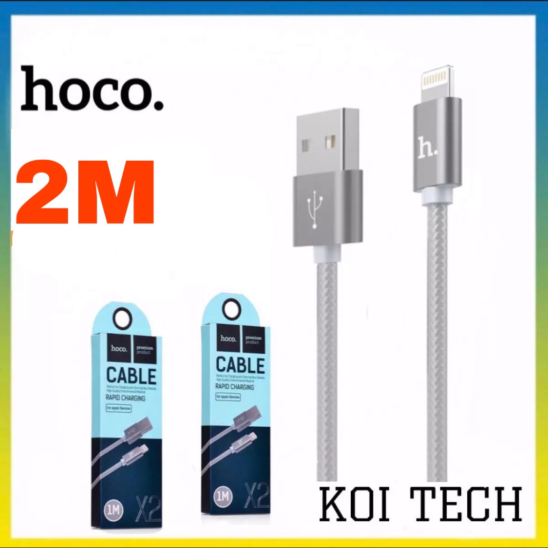 Cáp sạc nhanh bọc dù siêu bền Lightning Hoco X2 cho IP/iPad - KOI TECH