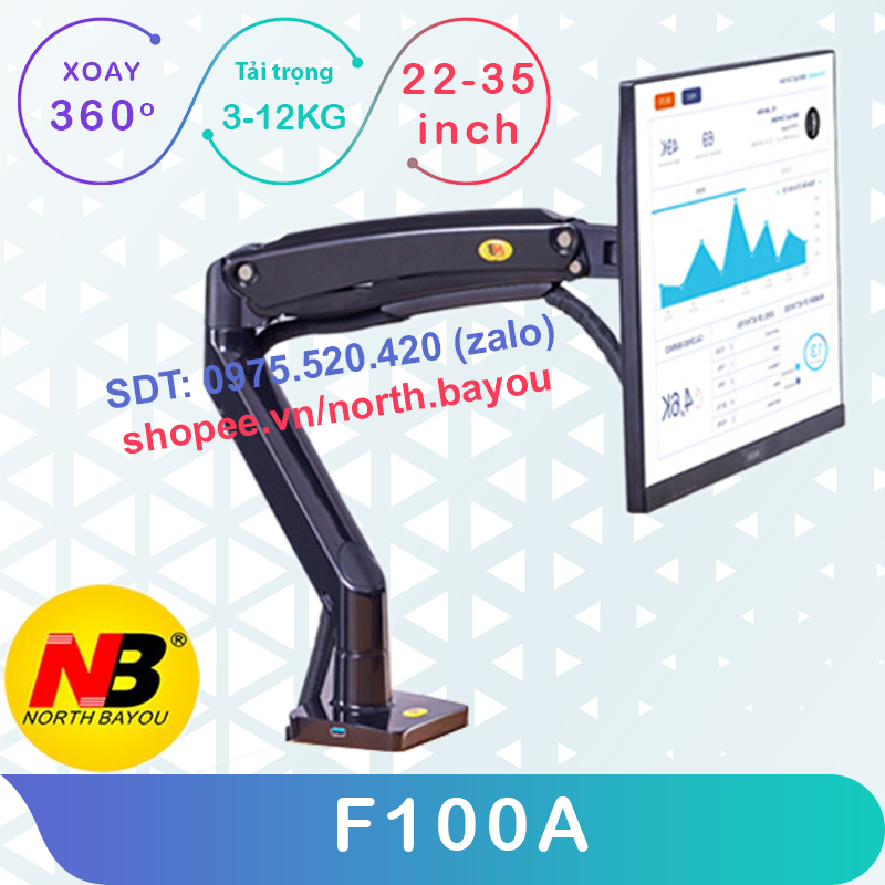 Bảng giá NB - F100A / Giá Treo Màn hình máy tính/ Tay treo màn hình/ [Màn Hình 22 - 35] – (cao cấp hơn M052) Phong Vũ