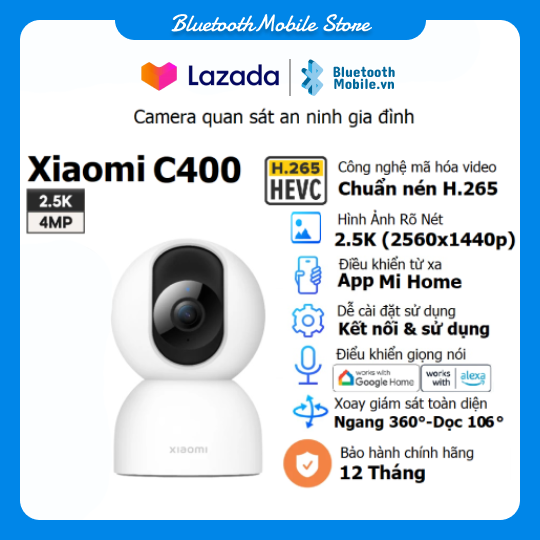 Xiaomi c400 camera - an ninh gia đình nâng cấp, hình ảnh hd, kết nối wifi thông minh - giá rẻ