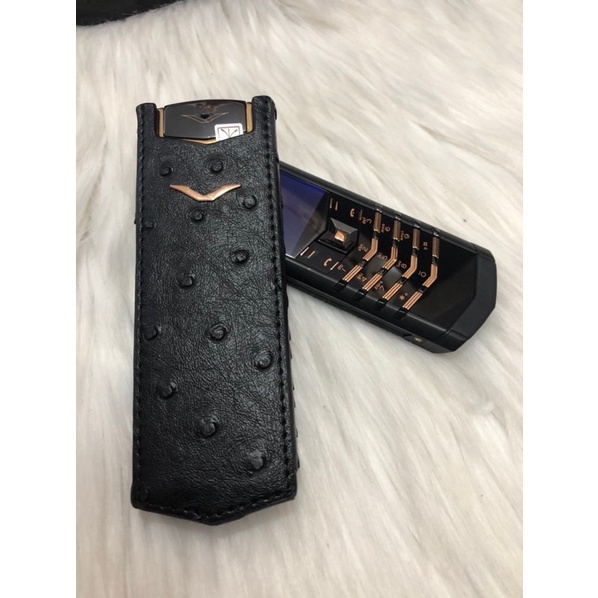 Bao da Vertu Singature S đứng không nắp da cá sấu