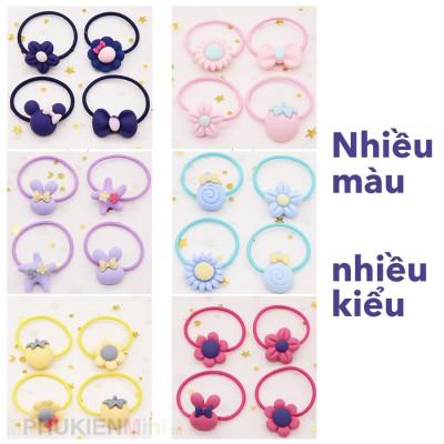 Hộp 40 dây cột tóc cho bé hộp thiếc