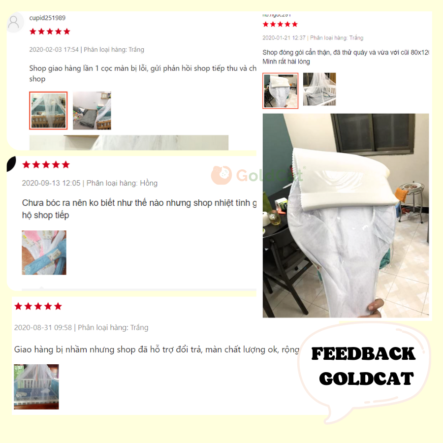 Màn cũi cho bé và cây treo Goldcat ( xanh-hồng- trắng)