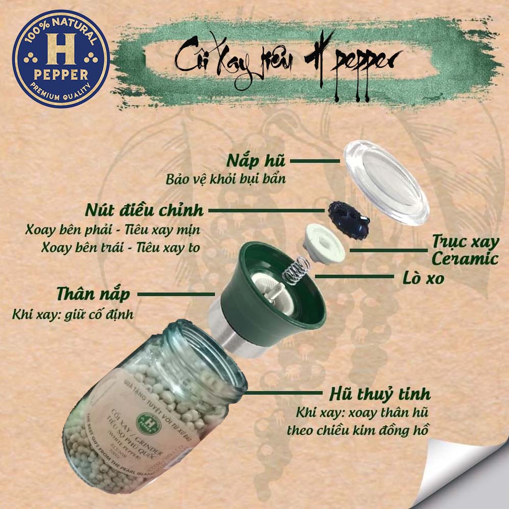 Cối xay tiêu đỏ Phú Quốc hũ 100g