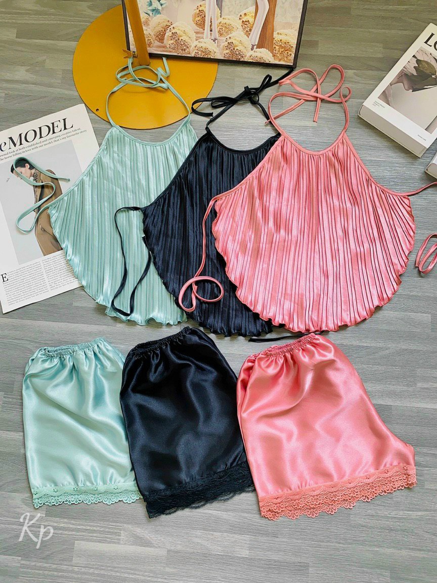 Set bộ yếm vải phi lụa sexy đủ màu