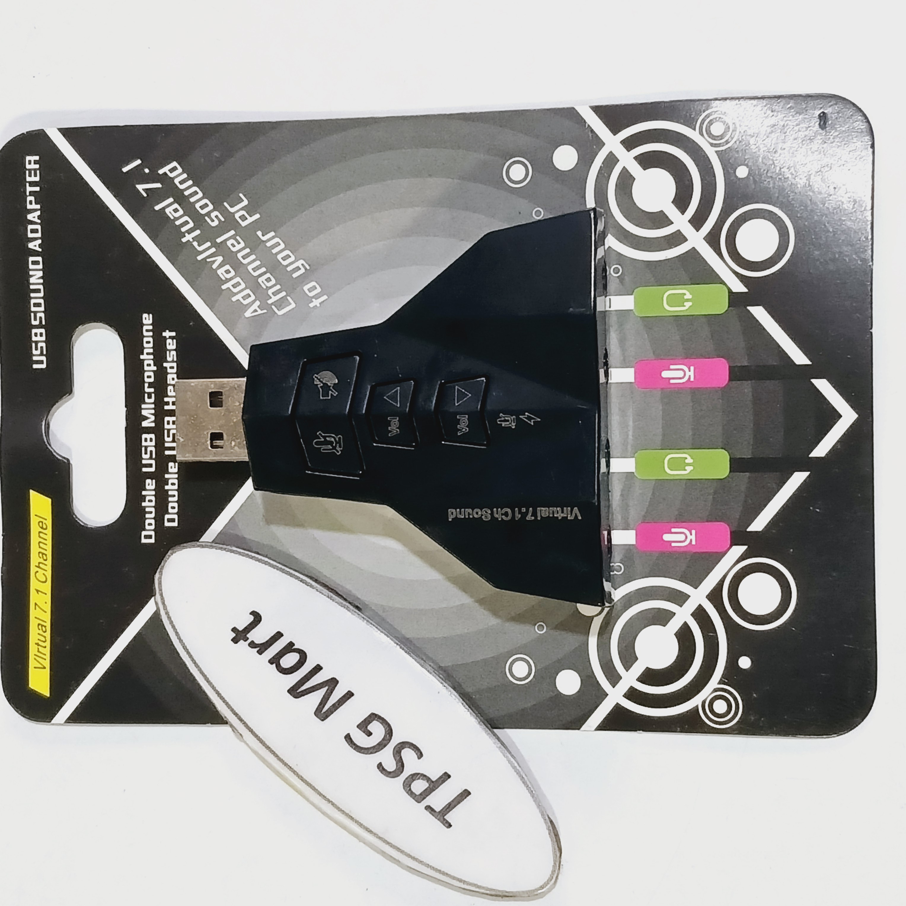 Card âm thanh / USB Sound Card Virtual 7.1 (Dạng phi thuyền 4 lổ)