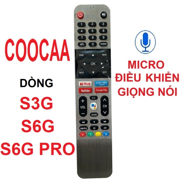 Remote điều khiển tivi COOCAA smart android tv dòng S3G S6G S6G PRO micro điều khiển giọng nói (Hàng xịn - Tặng pin)