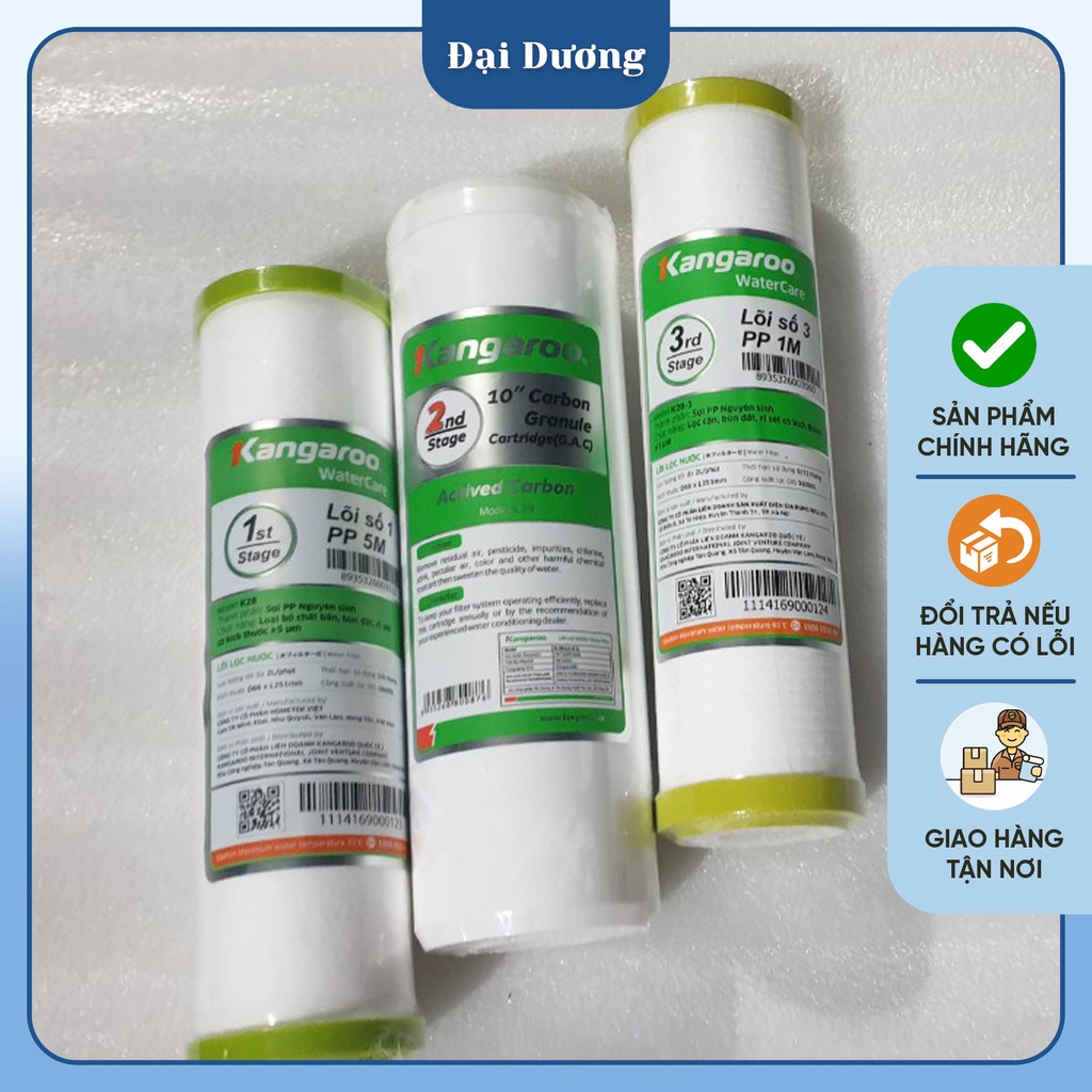 Bộ 3 lõi lọc thô Kangaroo số 1,2,3