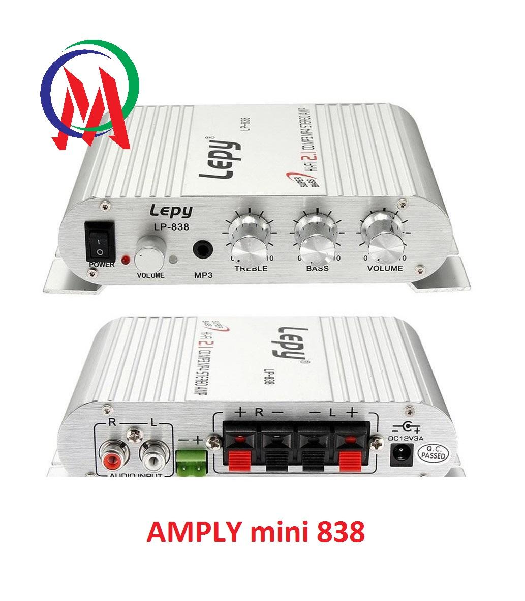 ÂM LY MINI LEPY LP-838 12V Hi-Fi 2.1, amly mini lepy