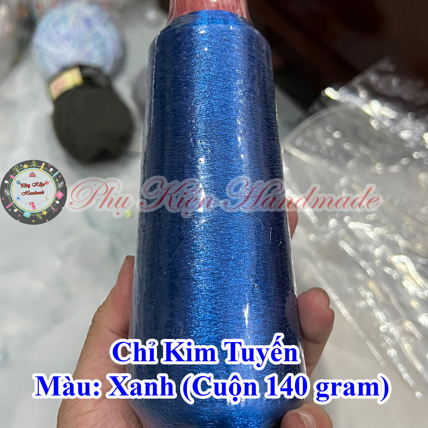 Chỉ kim tuyến móc kèm cuộn 140gram