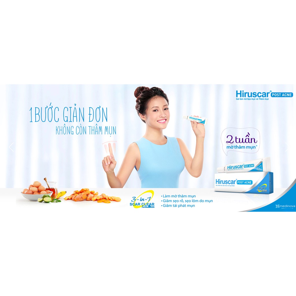HIRUSCAR POST ACNE (TUÝP 5/10gr) - GEL LÀM MỜ SẸO VÀ THÂM MỤN [Hirusca, post acnes, postacne]