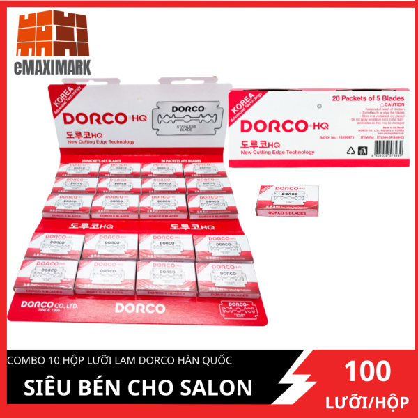 Hộp lưỡi lam Dorco Hàn Quốc(Đỏ) Siêu Bén Cho Salon (100 lưỡi/hộp) cao cấp