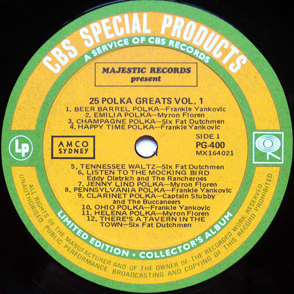 Đĩa than Vinyl Various – 25 Polka Greats Volume 1 - 1 LP