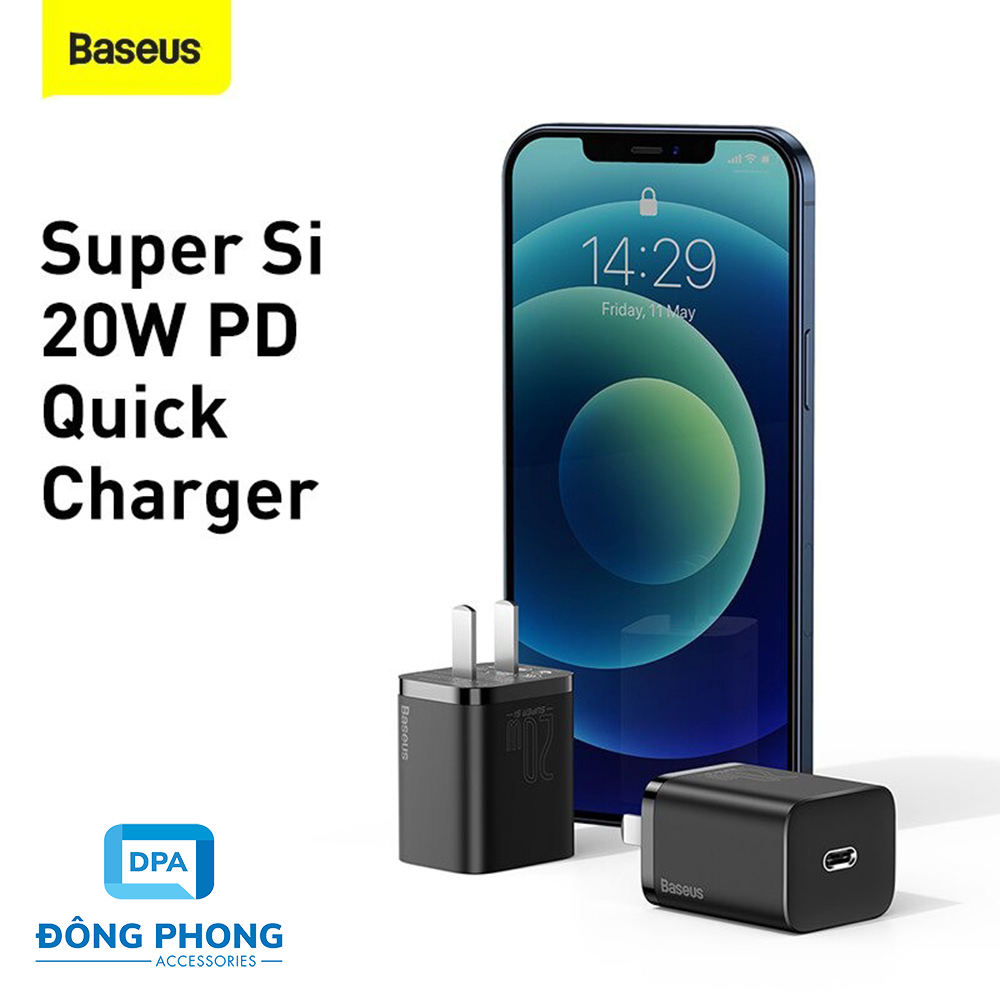 Củ Sạc Nhanh Baseus PD 20W Super Si Chính Hãng