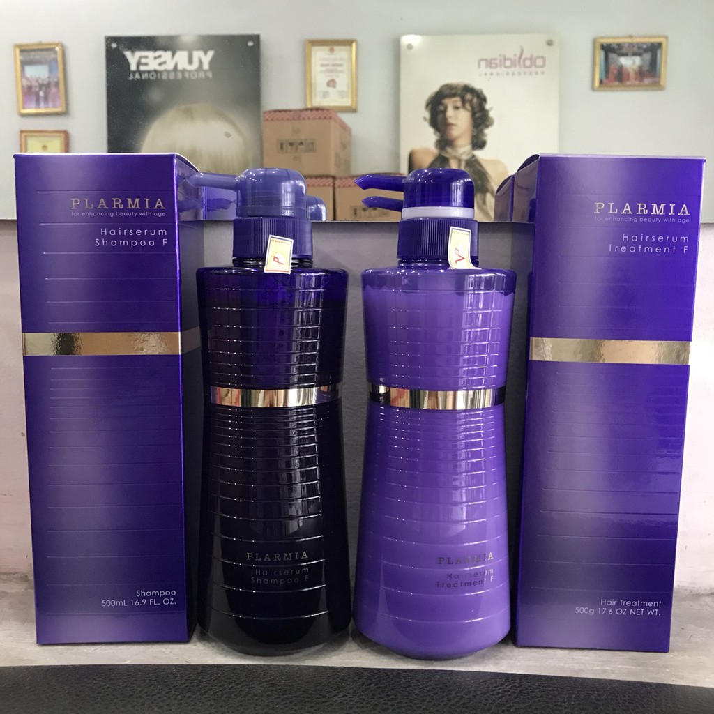 [HCM]Dầu gội xả dành cho ngọn Tóc Phồng Khó vào nếp MILBON PLARMIA HAIRSERUM JAPAN 500mlx2
