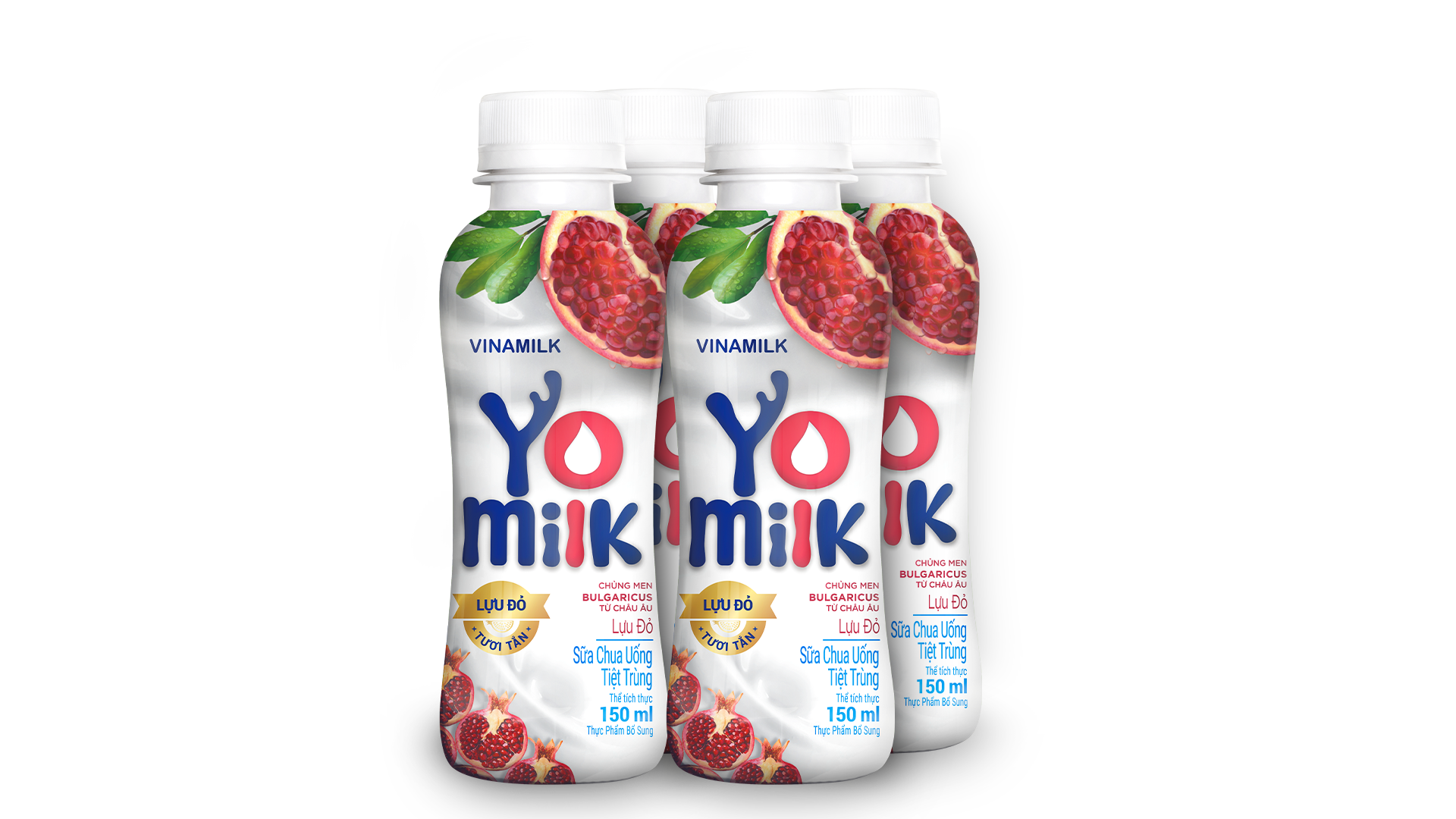 Sữa chua uống Yomilk Lựu Đỏ 150ml -2 Thùng x 24 chai Thùng