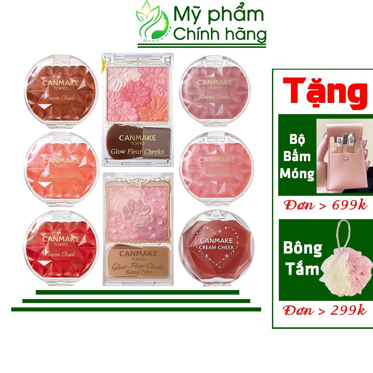 Má Hồng Canmake Tokyo Dạng Kem Cream Cheek Phấn Glow Fleur Cheeks [CHÍNH HÃNG ĐỦ BILL]