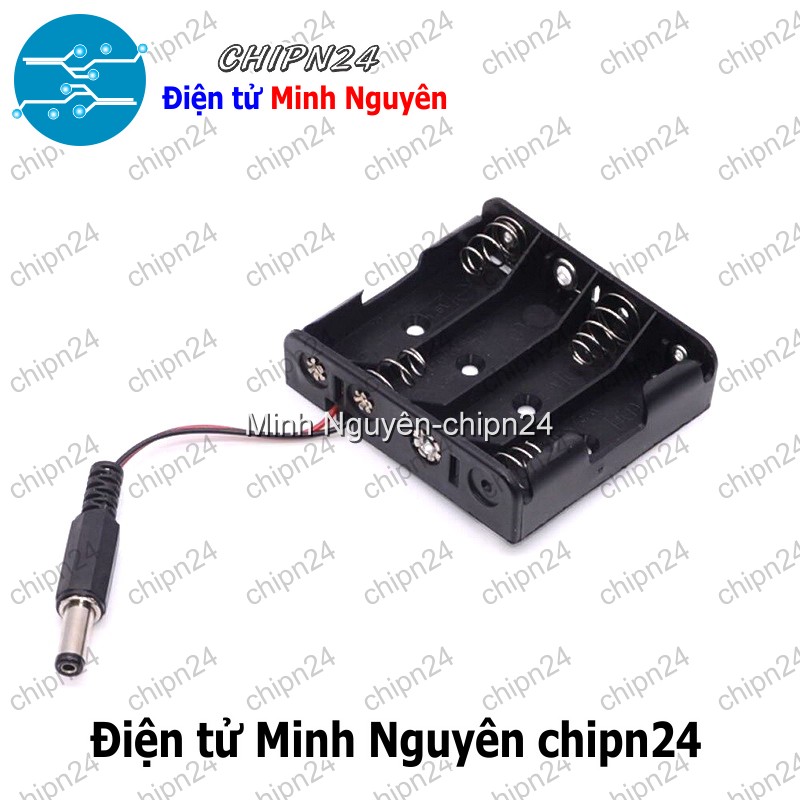 [1 cái] (C20) Hộp Đế pin 4 viên AAA - HH001541