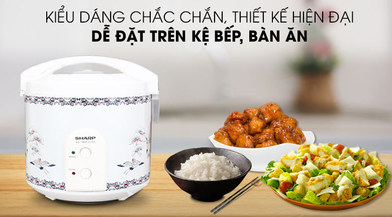 11.11 Nồi cơm điện nắp gài Sharp 1.8 lít KS-183TJV-CR