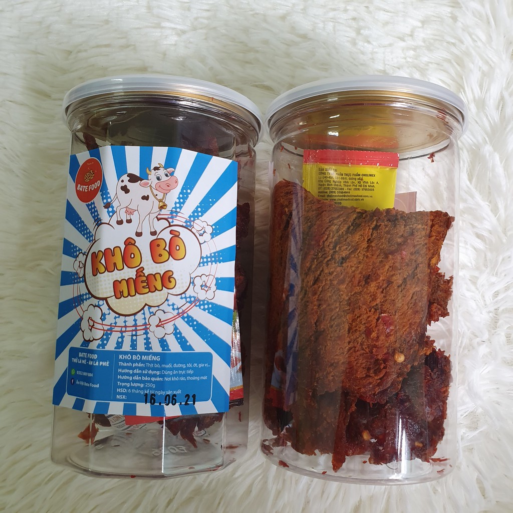 Khô Bò Miếng 250g Siêu Ngon đồ ăn vặt