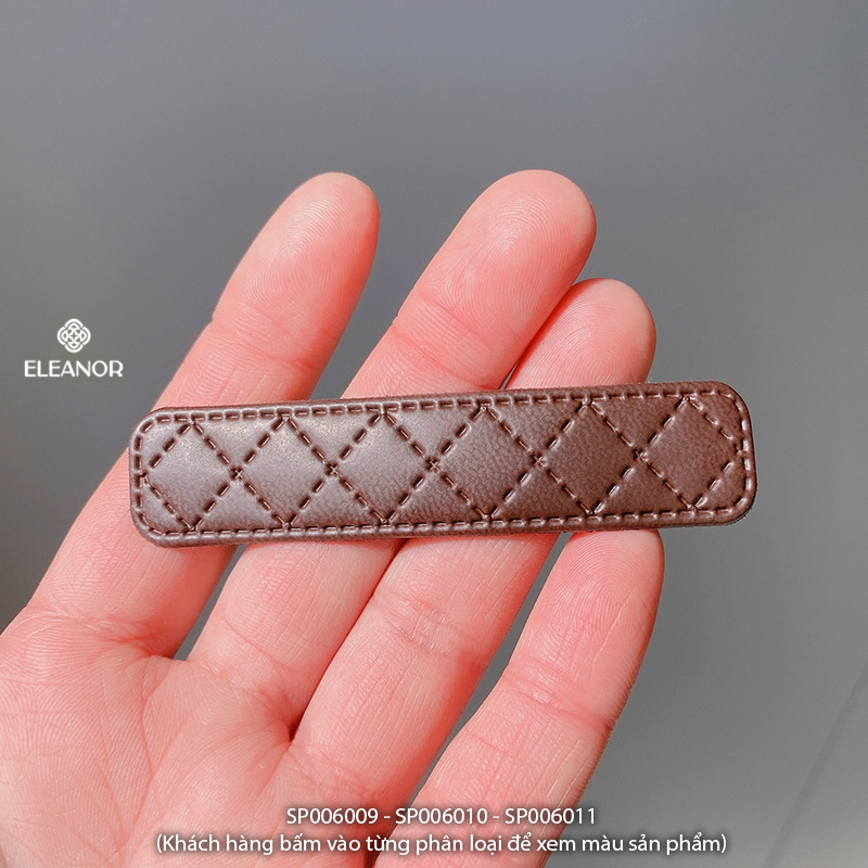 Kẹp tóc nữ Eleanor Accessories kẹp tóc mái bọc da trơn basic phụ kiện tóc 6009