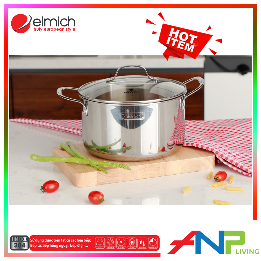 Nồi INOX 3 Lớp Đáy Liền ELMICH Tri-Max (EL-3731, EL-3732, EL-3733, EL-3734, EL-3735, EL-3736)
