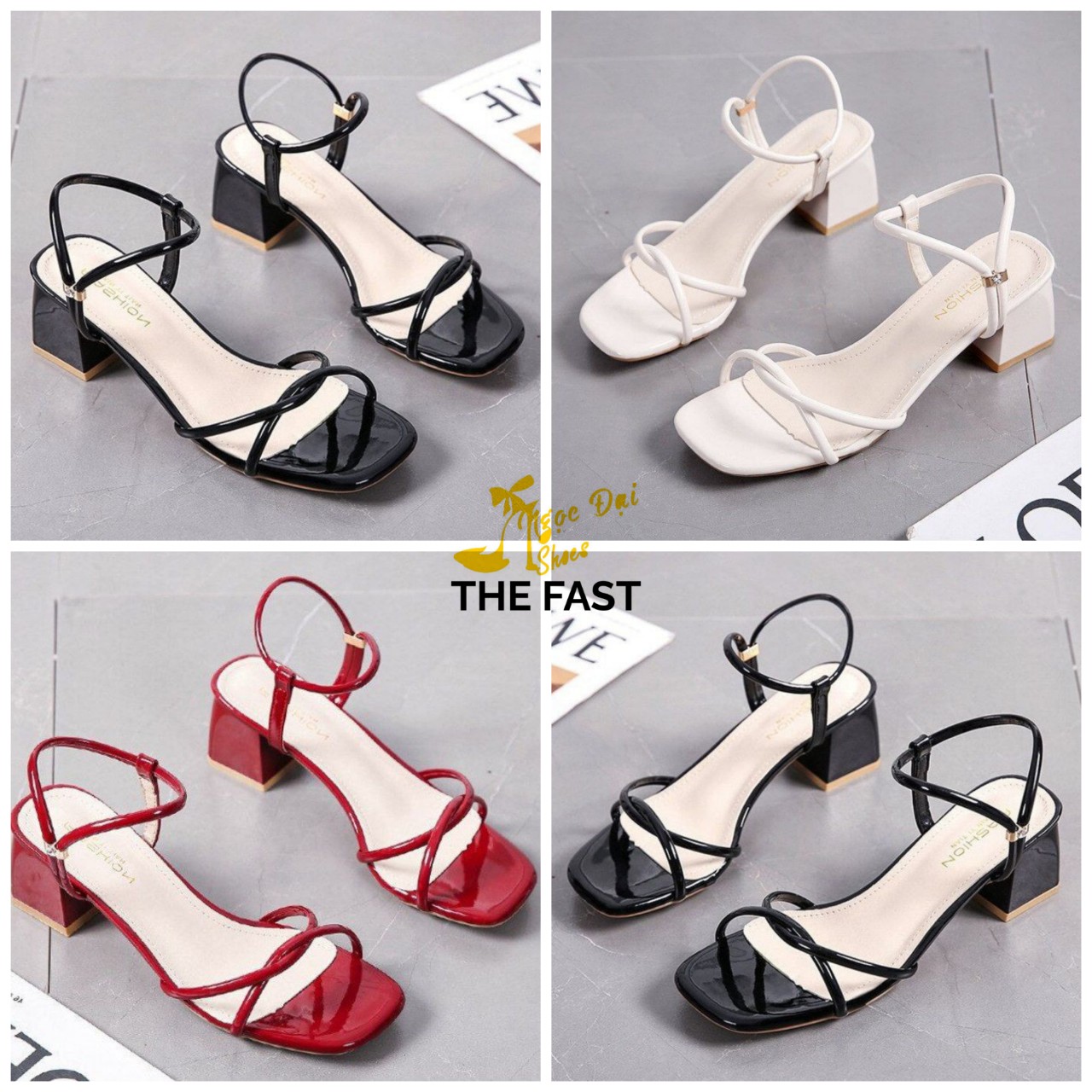 Giày xăng đan  nữ gót thô cao 5cm gót thô mới NĐ232
