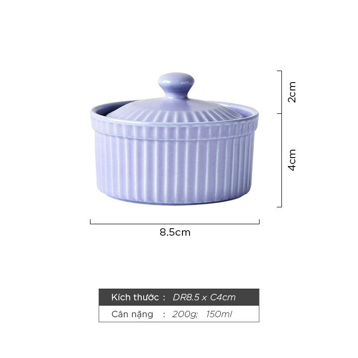 Khuôn nướng bánh gốm sứ khuôn làm bánh flan, pudding, hấp trứng nhiều màu KBN03