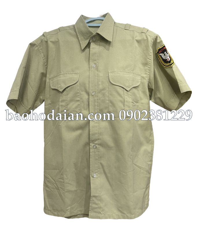 Áo bảo vệ vải Ford đẹp tay ngắn màu xanh vỏ đậu