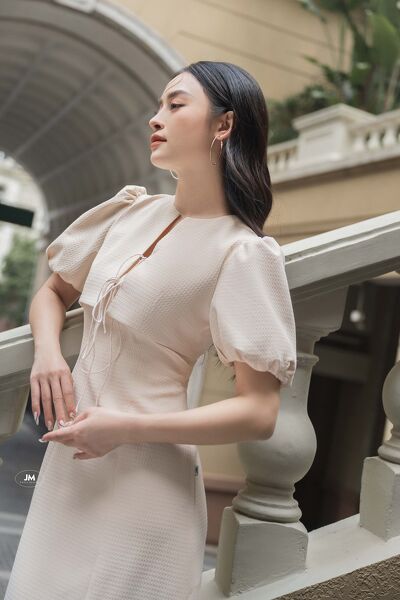 Đầm Dáng A Tay Bồng Nơ Ngực JM Dress Design 1S02.2112S