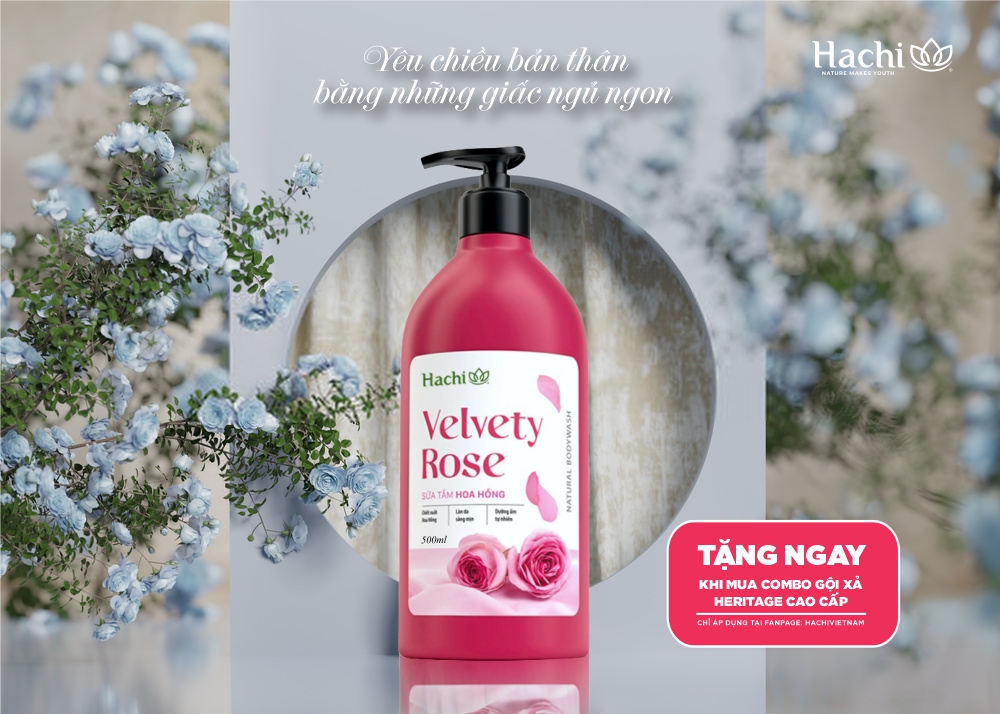 SỮA TẮM HOA HỒNG - HACHI VELVETY [CHÍNH HÃNG]
