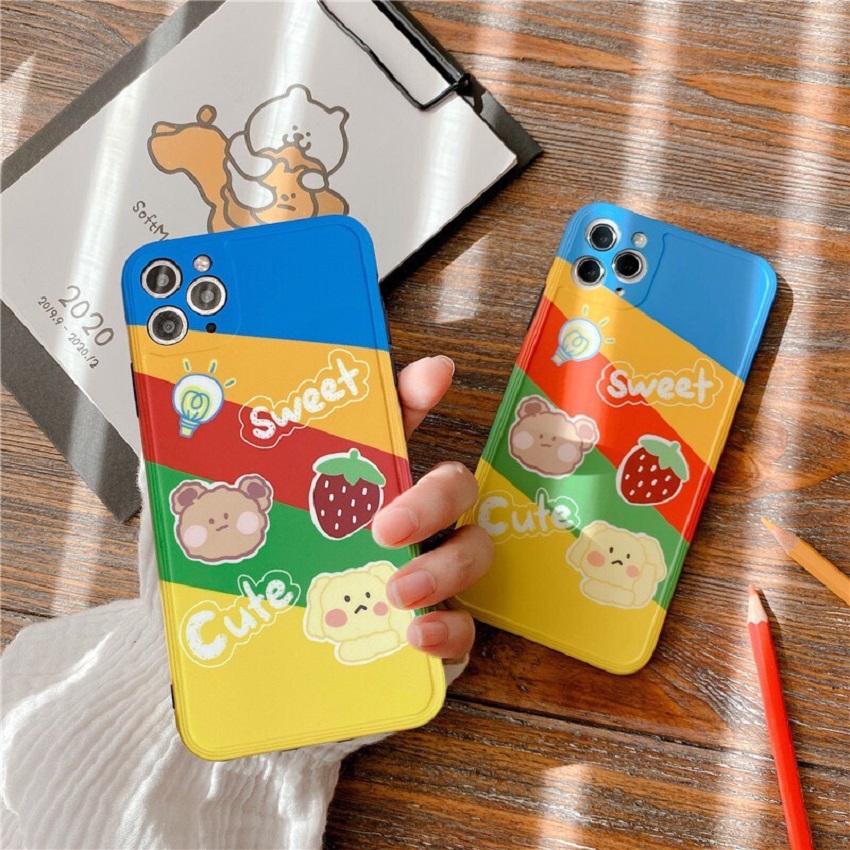 Ốp lưng iphone cao cấp full viền ốp silicon gấu Sweet dành cho iphone6/ iphone 6 plus/ iphone 7/ iphone 7plus/ iphone 8/ iphone 8plus/ iphone X/ iphone Xs max/ iphone 11/ iphone 11 pro/ iphone 11 pro max
