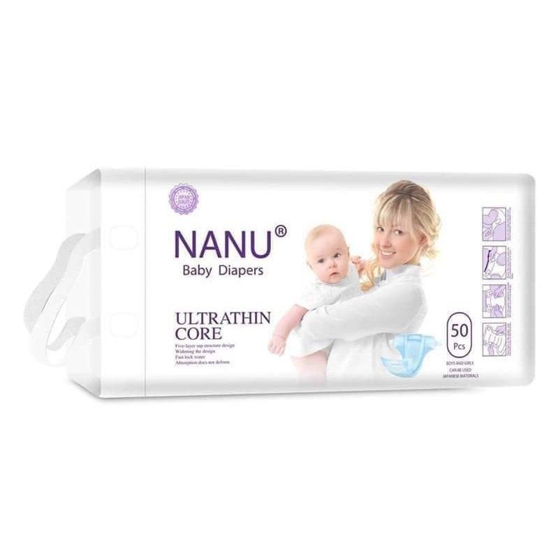 Bỉm tã dán Nanu combo 1 bịch 50 miếng size S/M