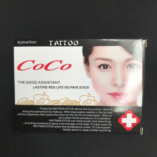 [HCM](10 miếng) Tê dán Môi Coco phun xăm của Singapore