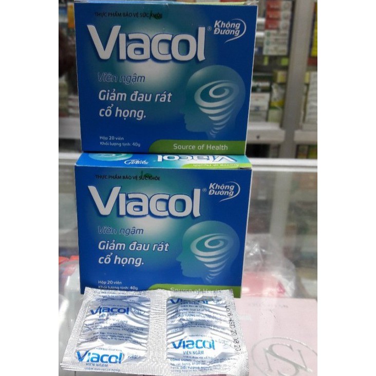 Viacol kẹo ngậm không đường hộp 20 viên