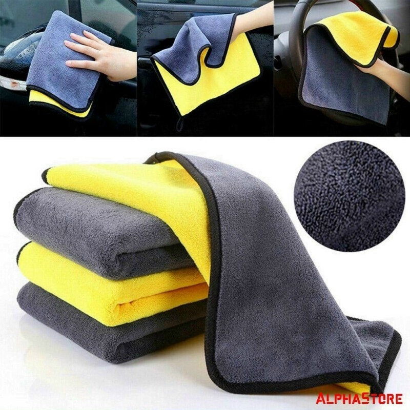 Khăn lau xe ô tô cao cấp, gia dụng đa năng siêu thấm Microfiber, Không rụng lông