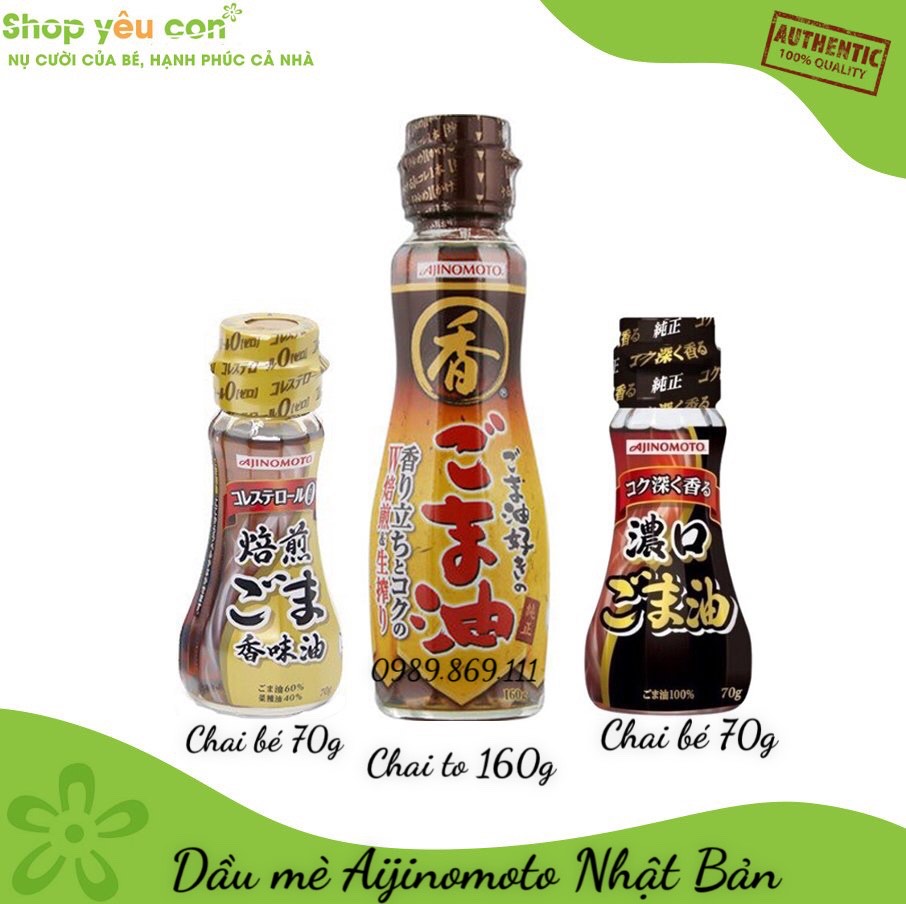 Dầu mè ajinomoto Nhật cho bé ăn dặm loại 70g và 160g