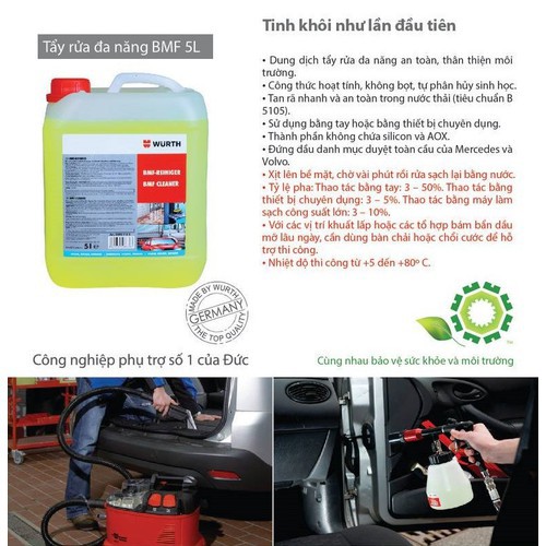 Nước Rửa Xe Vệ Sinh Đa Năng Wurth BMF Workshop Cleaner 5L