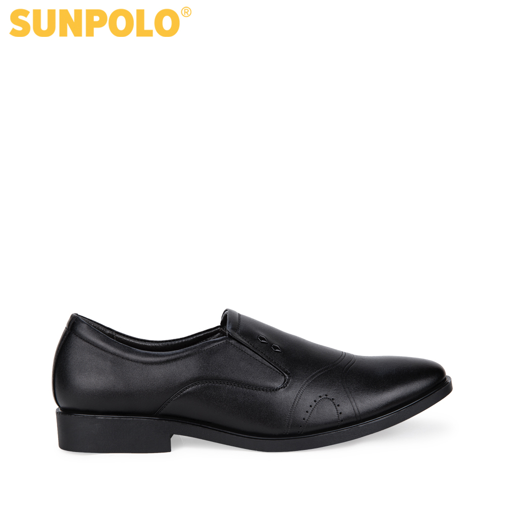 Sunpolo Sph310 Men's Cowhide Office Shoes (Black, Cow Brown)
