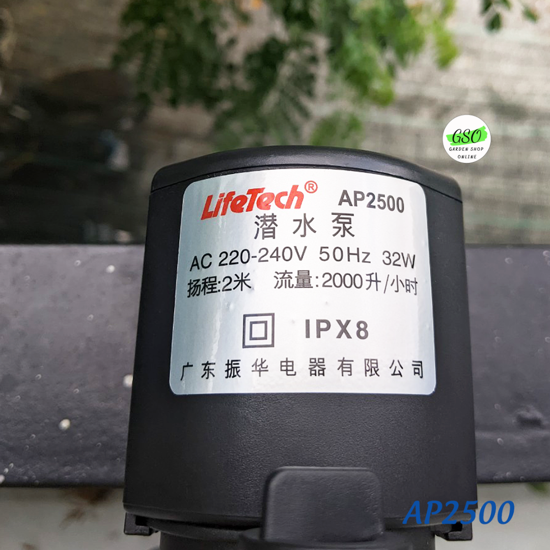Máy Bơm Nước Lifetech AP2500 (32W 2000L/H 2M) Bơm Lifetech Cho Hồ Cá