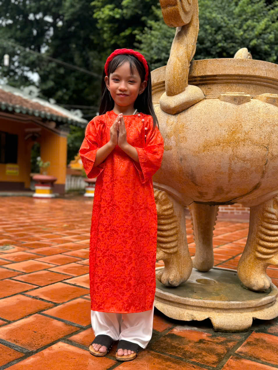 Áo Dài Trẻ Em #Bộ Áo Dài Lụa Ngọc cho bé # Thời Trang Trẻ Em