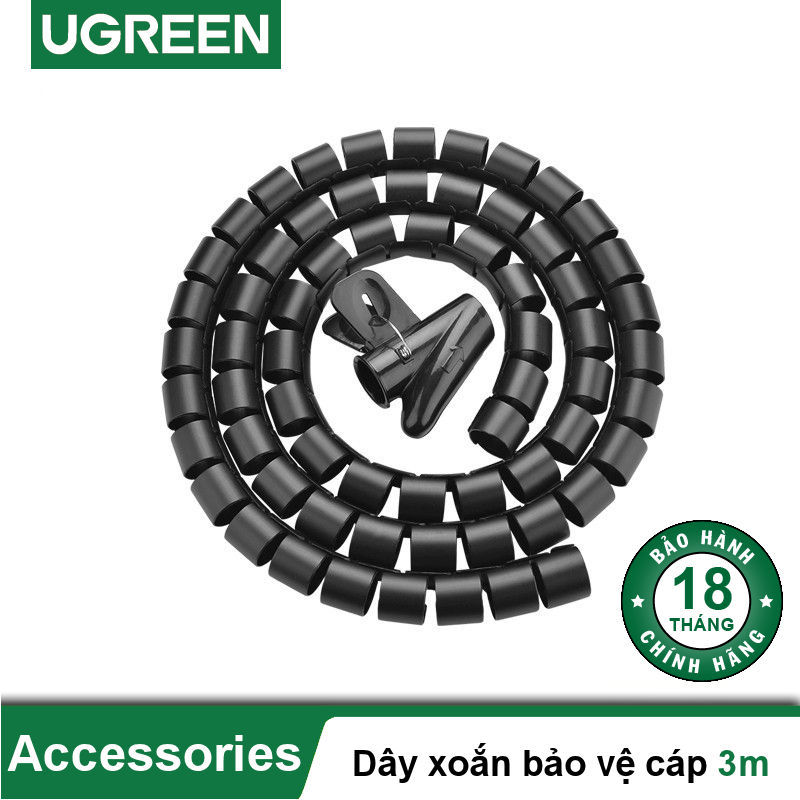 Bảng giá Dây dạng ống xoắn PE bảo vệ các loại dây cáp dài 3m UGREEN LP121 30819 - Hãng phân phối chính thức
