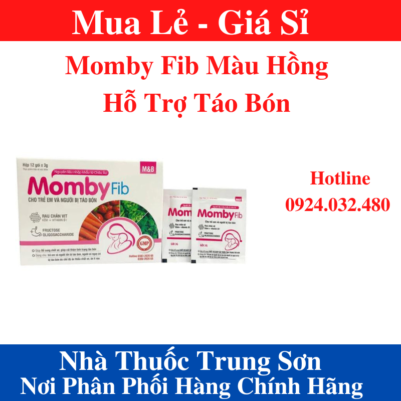Cốm mombyfib hồng - cốm vi sinh momby fib hồng chống táo bón cho mẹ và bé - trung sơn 1