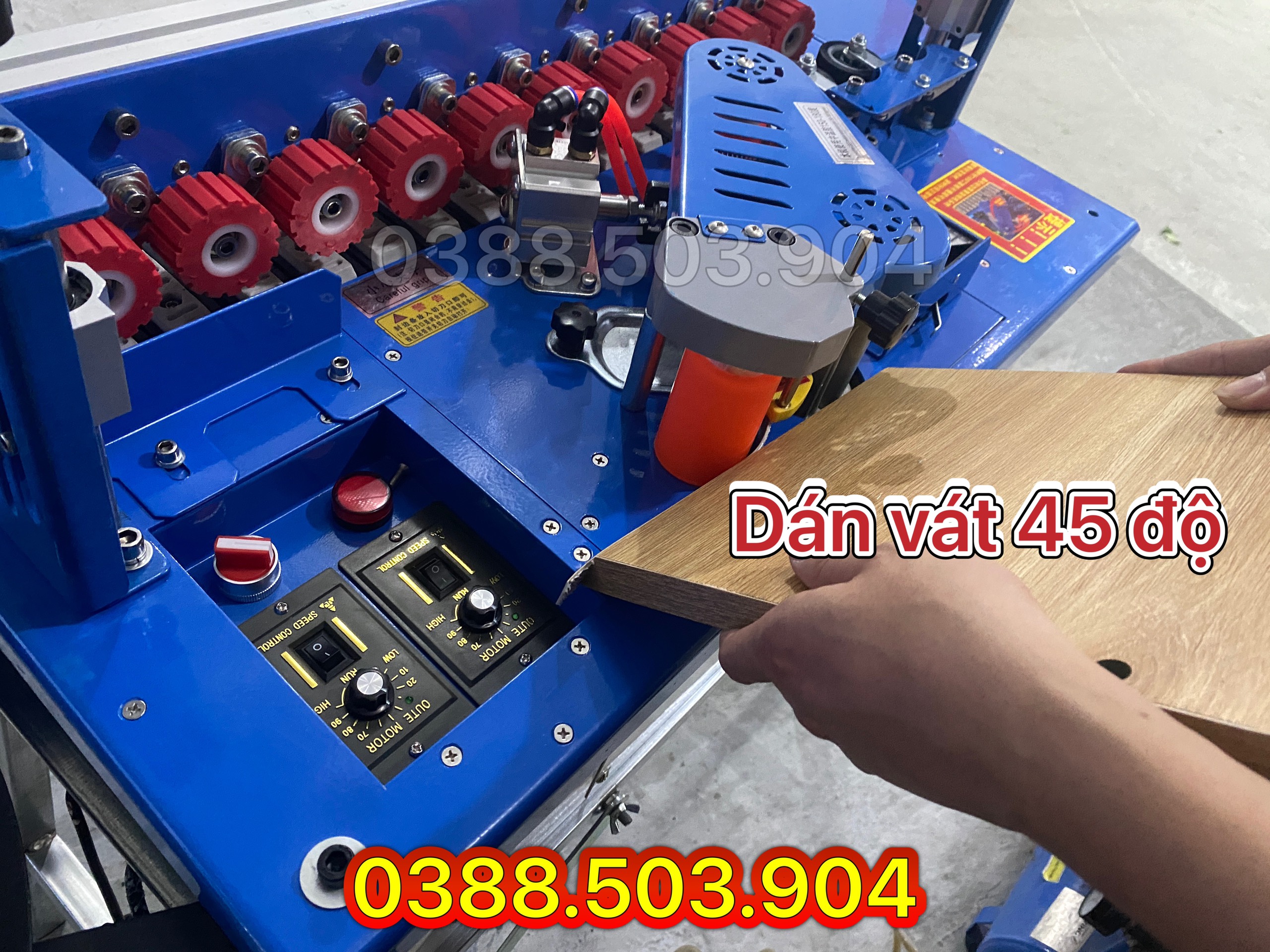 Máy dán cạnh DW590 3 chức năng ( dán, cắt chỉ khi hết ván, tự động đẩy phôi, 3 chế độ dán,...)