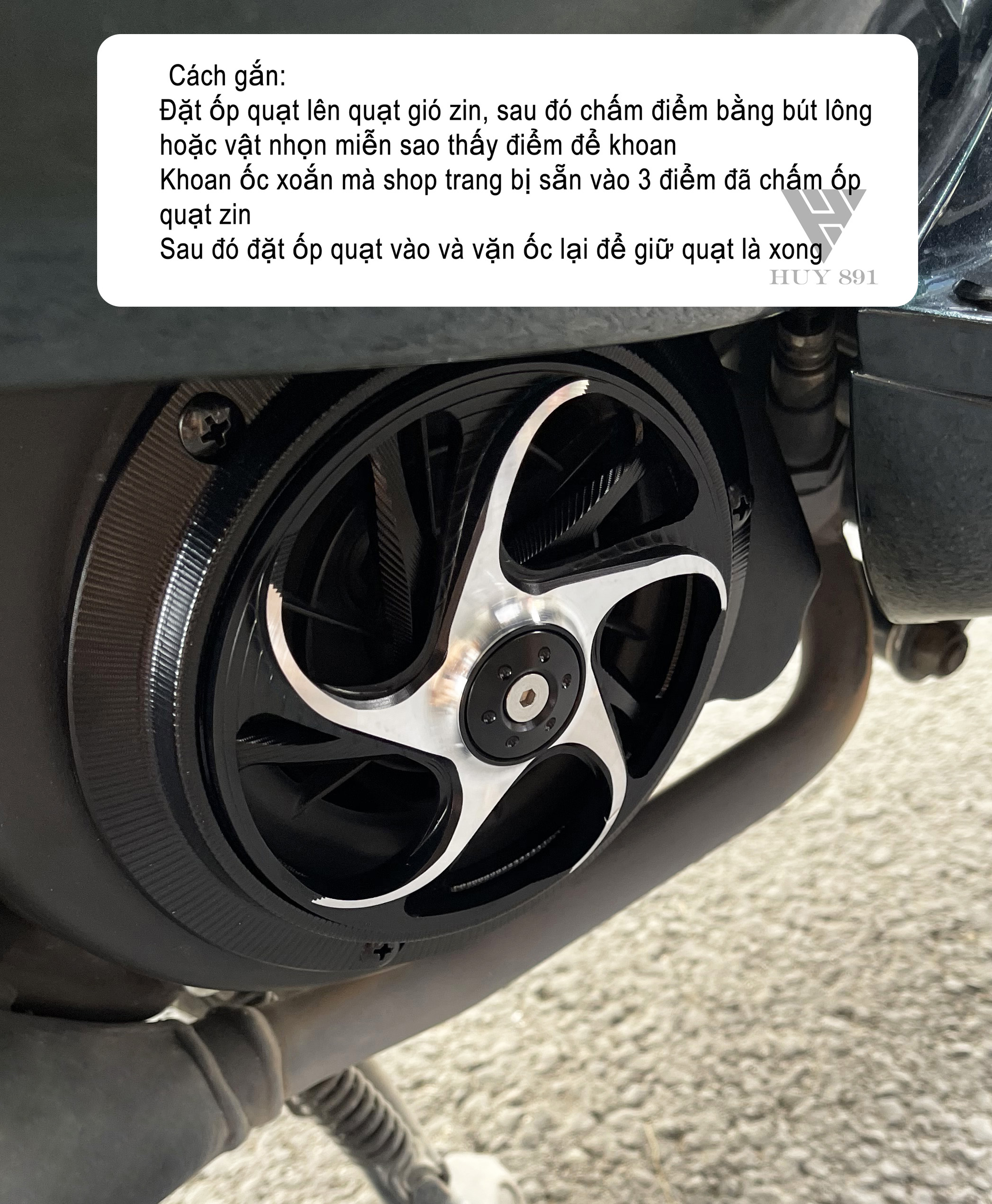Quạt gió phi tiêu nhôm CNC dành cho Vespa