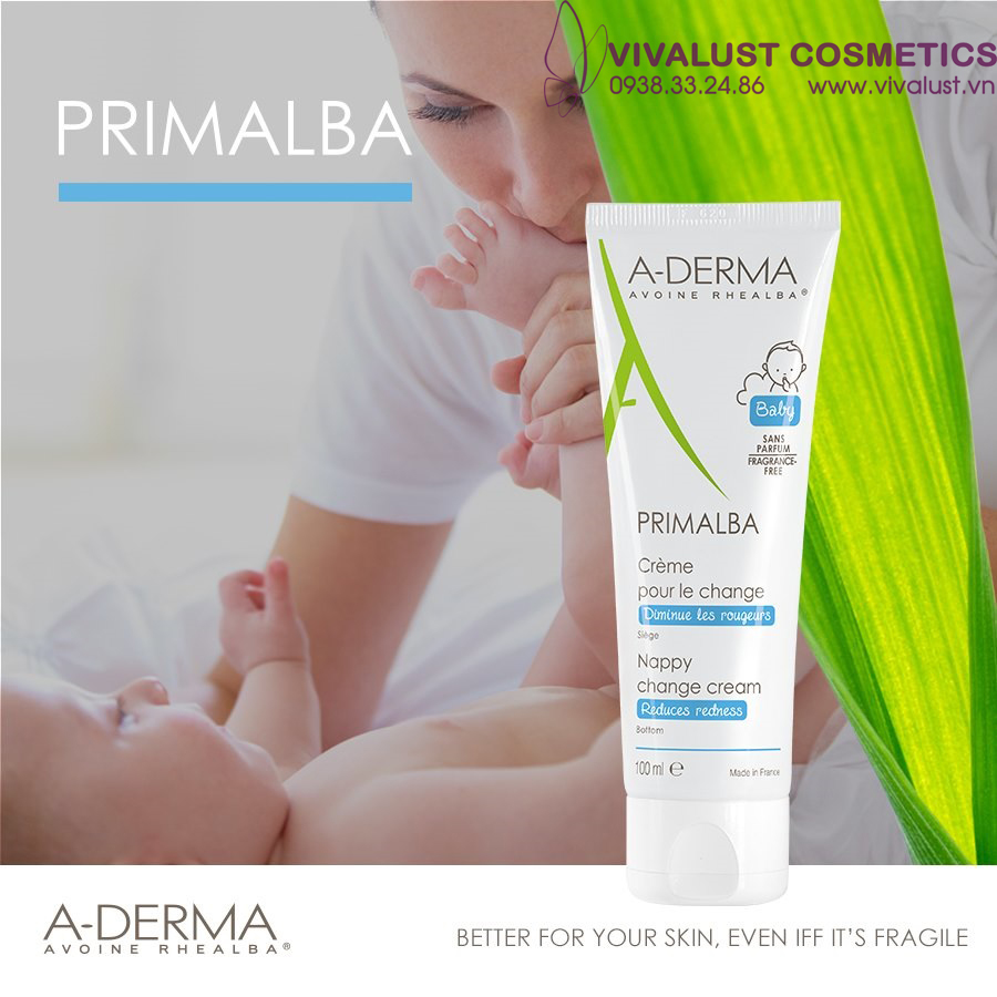 [HCM]Kem Trị Hăm Tã Cho Bé ADERMA Primalba Nappy Change Cream (100ml)