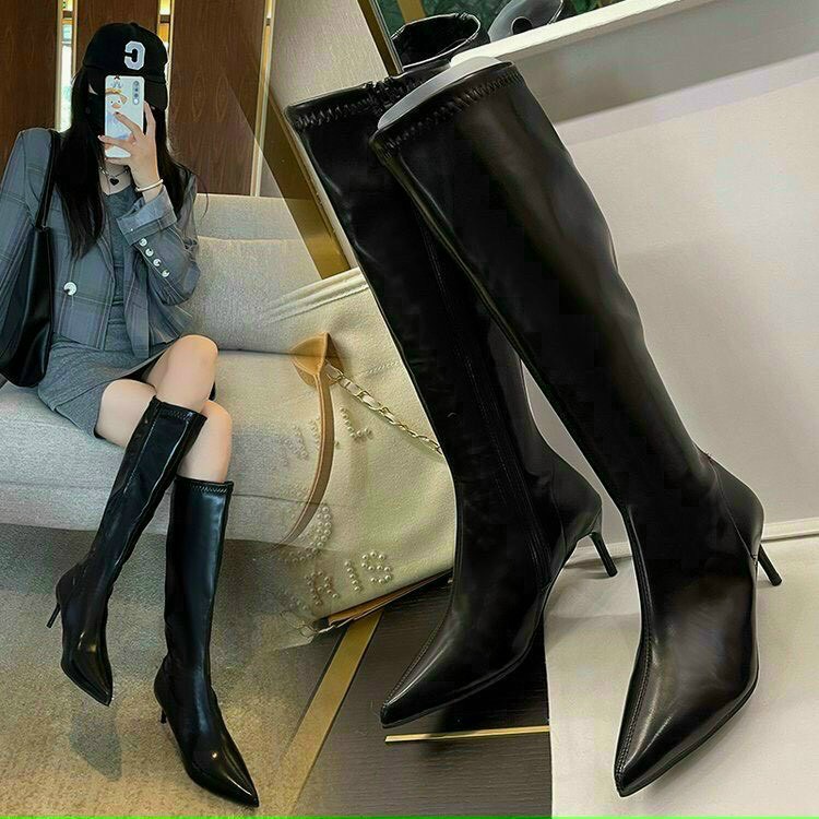 [Ảnh thật] Bốt/Boots Đùi Gót Nhọn 6p Khoá Cạnh Cao Cấp – SuBim.Store (Mã 2019)