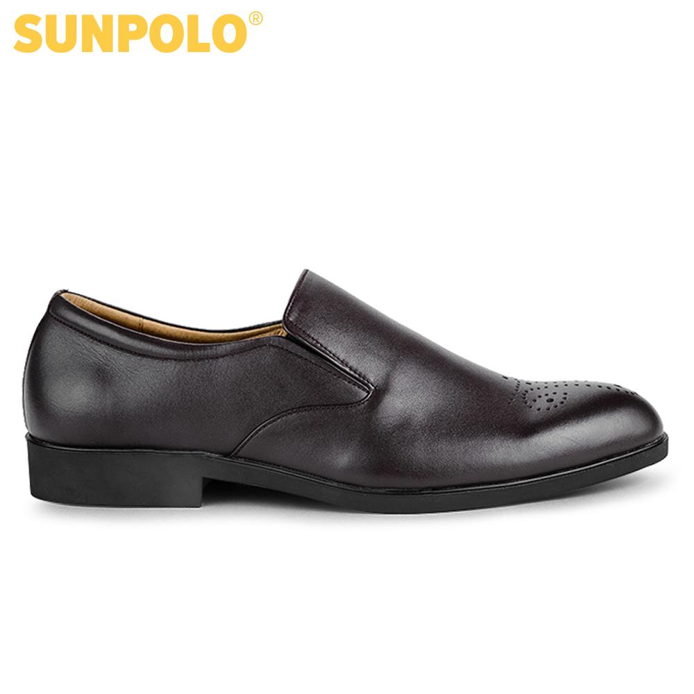 Men Formal Leather Shoes SUNPOLO SUKT0527DN (Black, Brown)