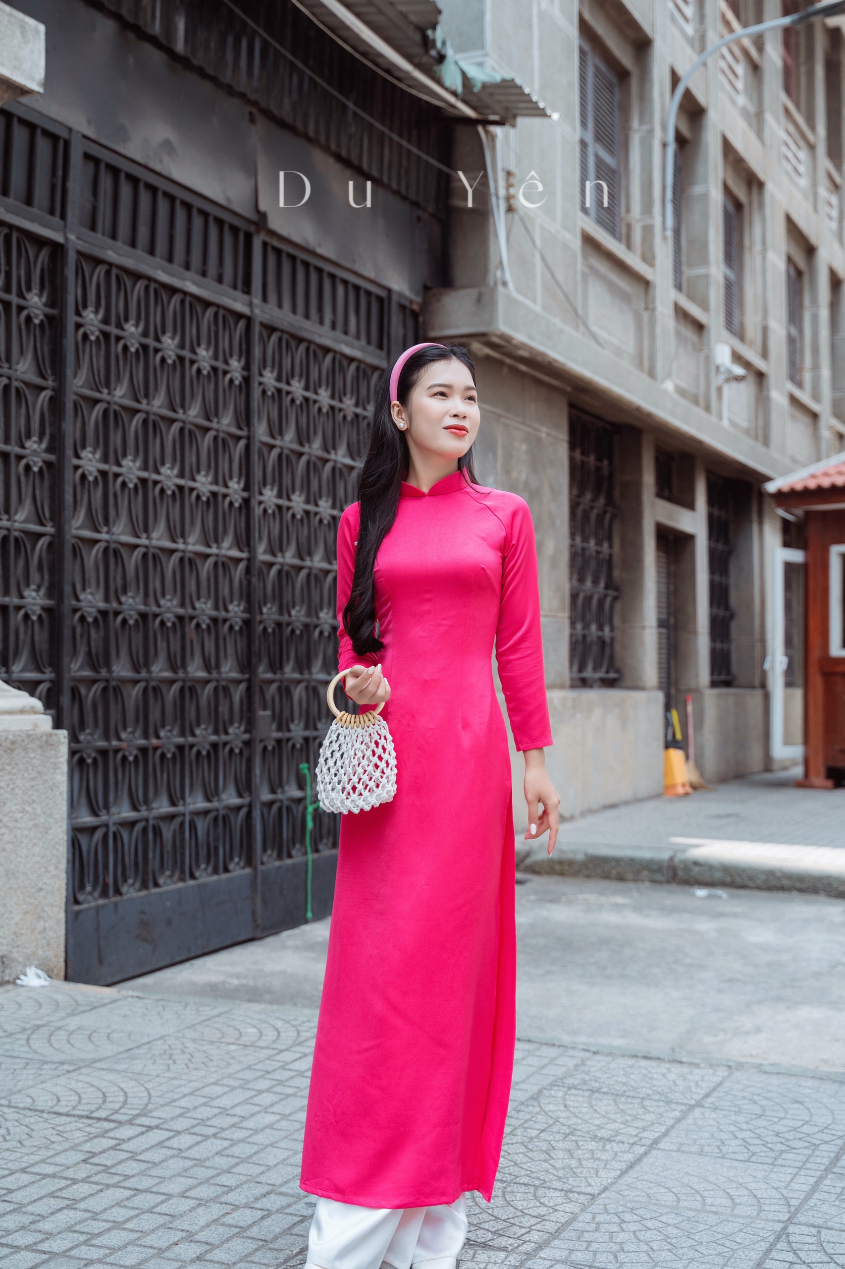 Áo Dài Cách Tân Lụa Tây Thi , Áo Dài Thụy Hồng Sen (Áo Dài Thiết Kế Du Yên)